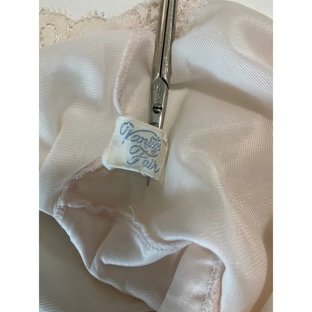 Vintage Vanity Fair Lace Chiffon Nightie Nightgown Bridal Coquette MCM Elegant S